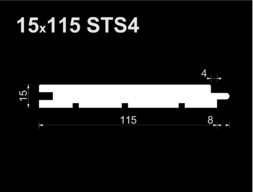 Вагонка STS4 ТермоОльха (A) 15*115*3100