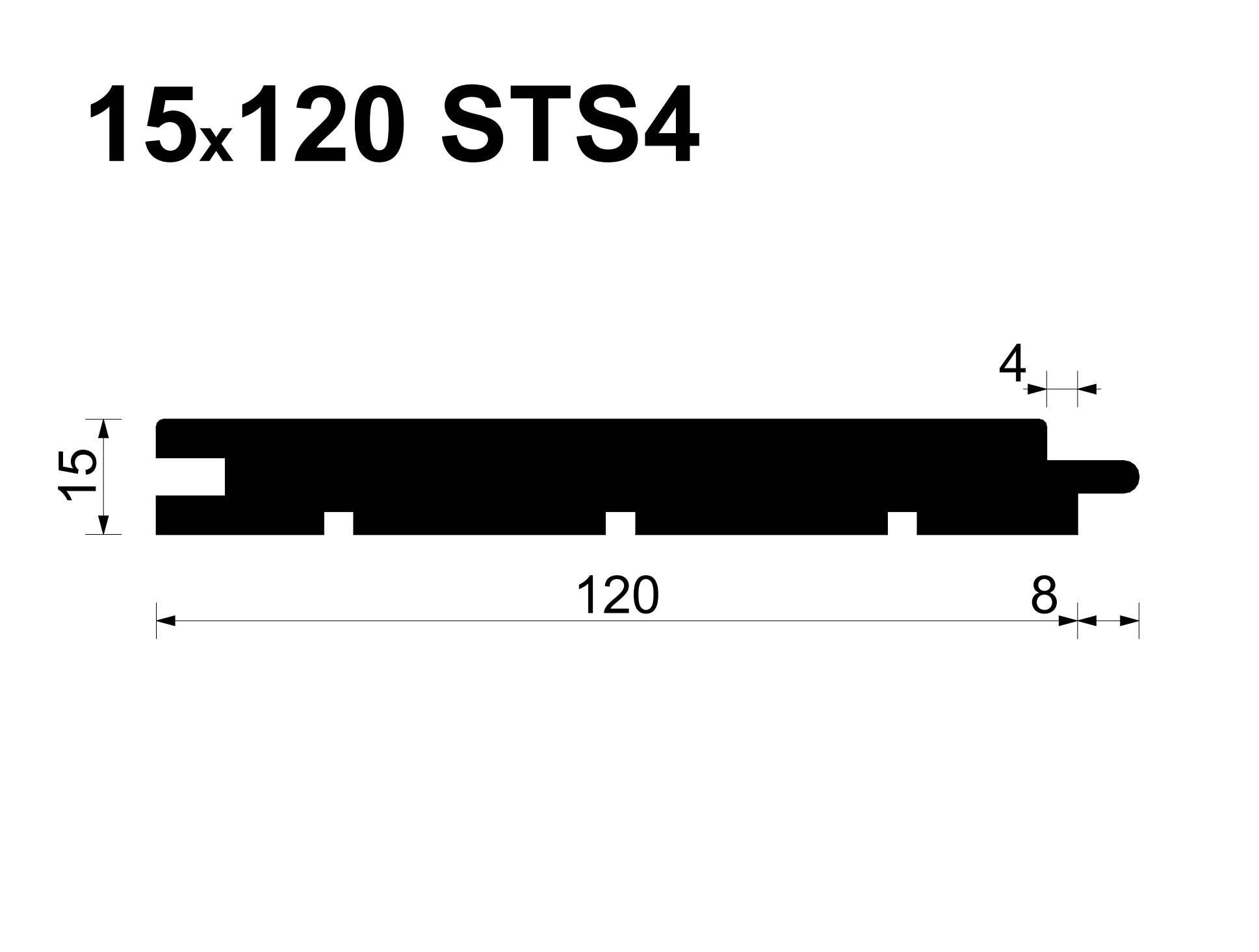 Вагонка STS4 Ольха (EA) 15*120*1200