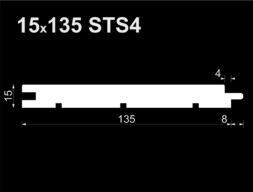 Вагонка STS4 ТермоОльха (EA) 15*135*1000