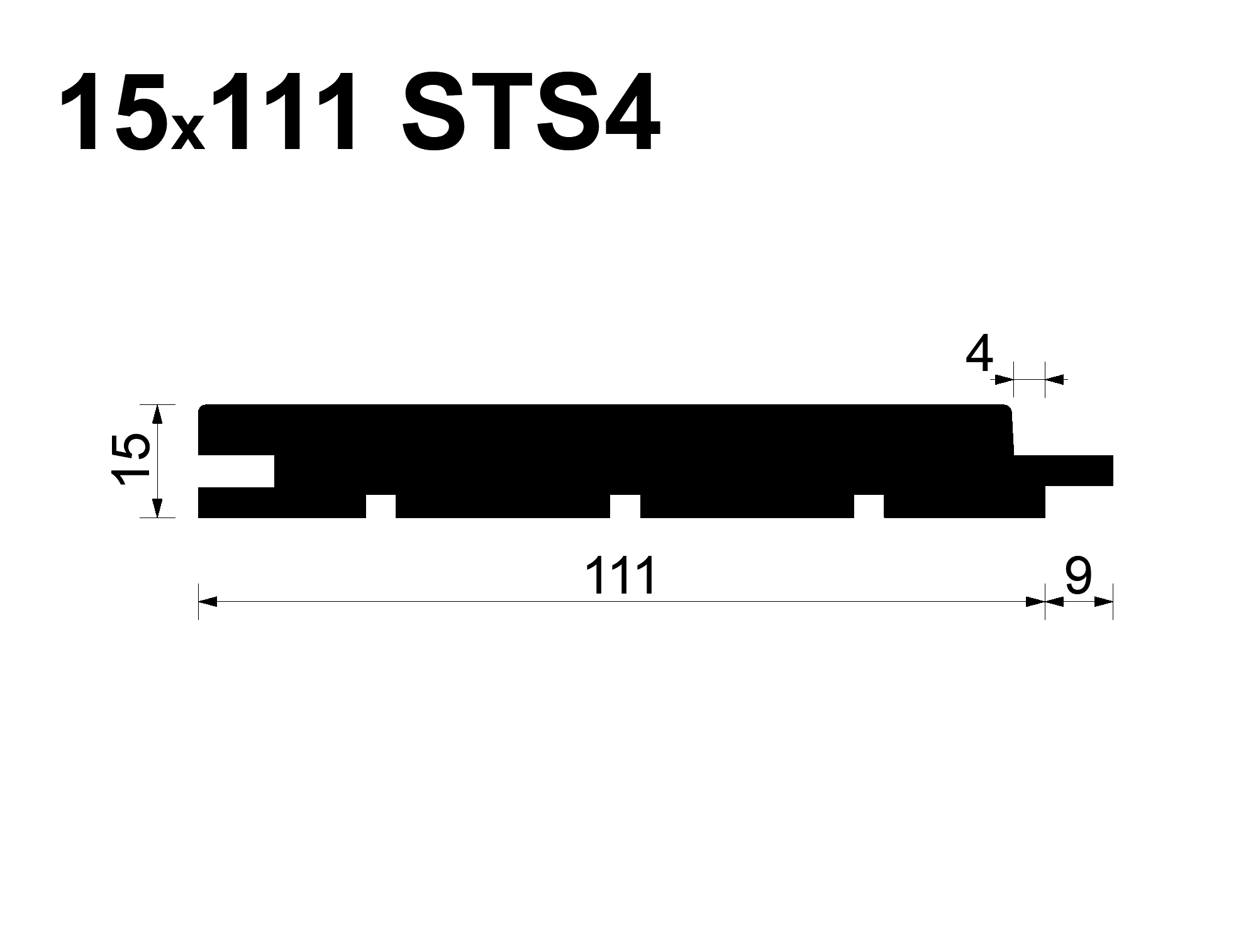 Вагонка STS4 Ольха (EA) 15*111*2300